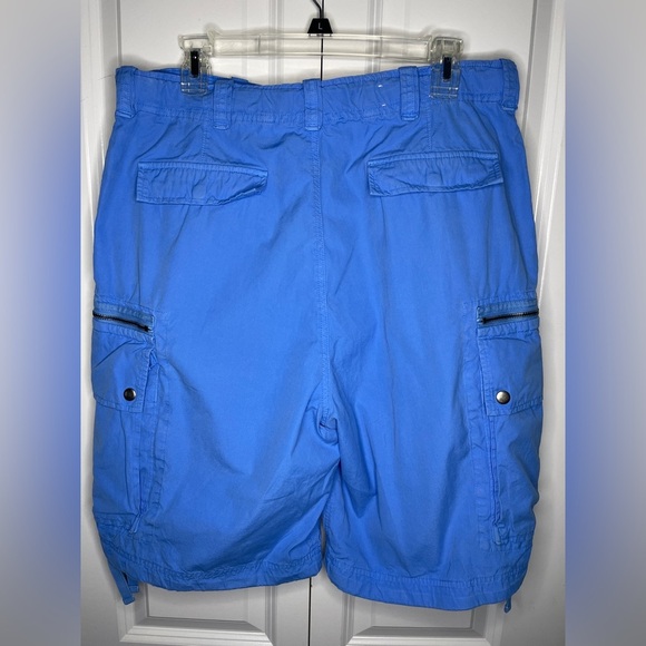 Polo Ralph Lauren Size Large 35” 100% Cotton Blue Cargo Shorts 9.5” Inseam Baggy - Picture 8 of 10